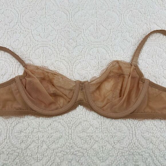 Victoria’s Secret Bra 34D Brown Lace Unlined Demi - Picture 3 of 8